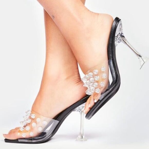 NIB Spike Crystal Stiletto Heels - Picture 3 of 11